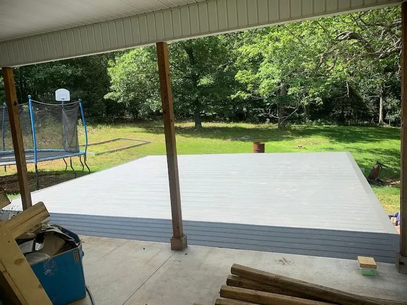 18x18 painted gray wood deck — JHG Contracting LLC serving Lowell, AR