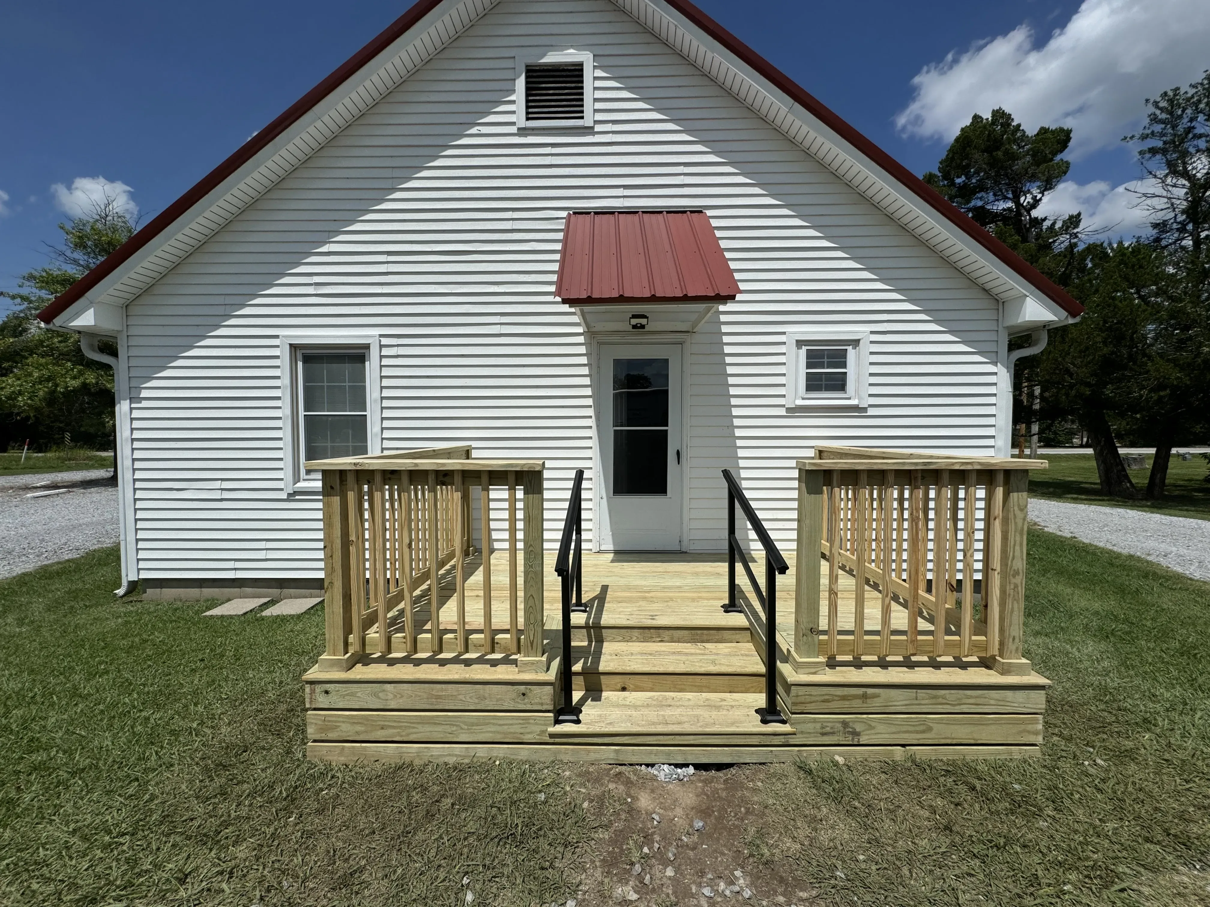 Southern yellow pine pressure treated deck black handrails Fayetteville AR