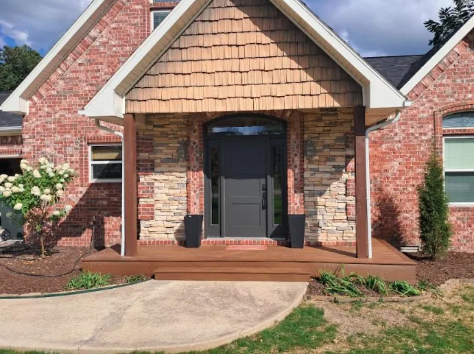 Cedar front deck porch — JHG Contracting LLC serving Springdale, AR
